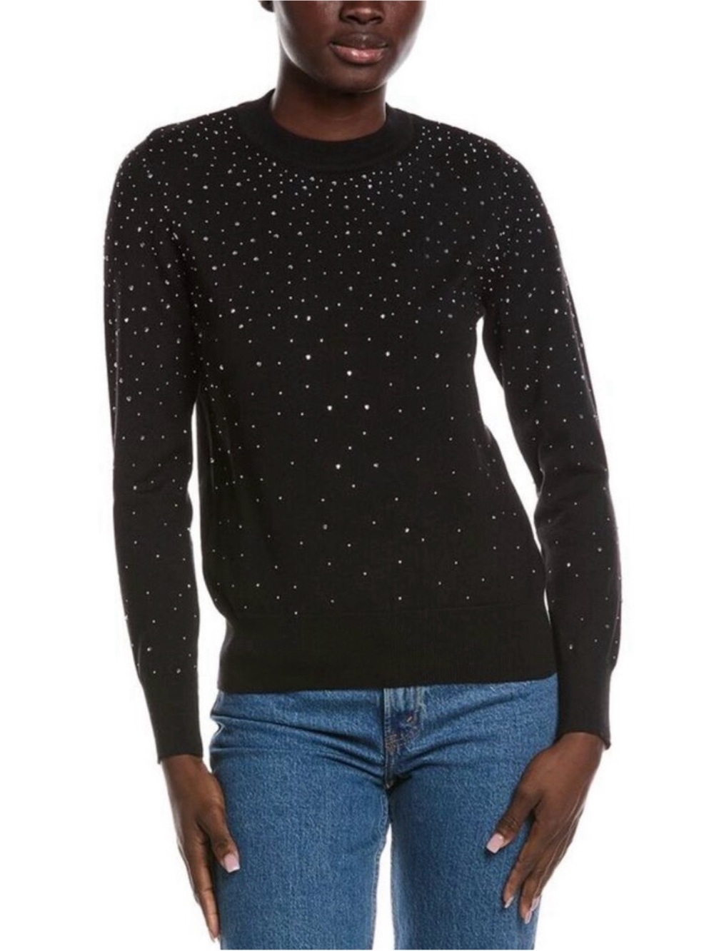 Nanette Lepore Black Rhinestone Embellished Sweater Size XL